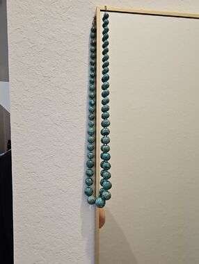 Turquoise Beaded Necklace - Blue Green Statement Strand